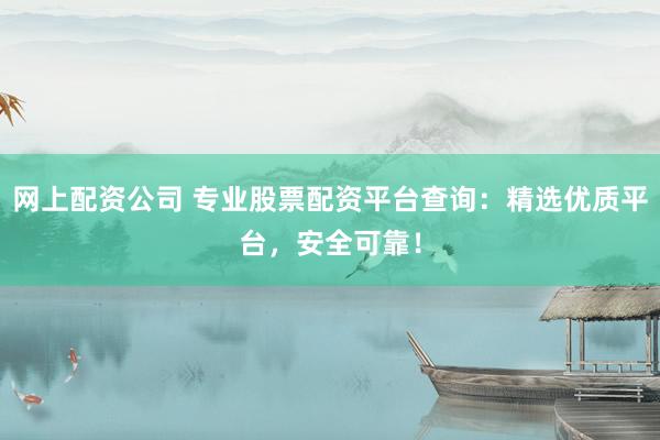 网上配资公司 专业股票配资平台查询：精选优质平台，安全可靠！