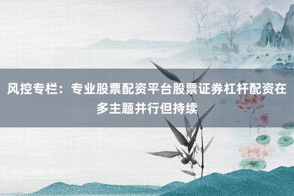 风控专栏：专业股票配资平台股票证券杠杆配资在多主题并行但持续