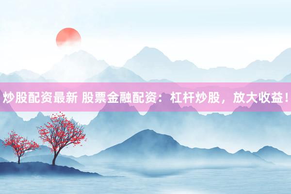 炒股配资最新 股票金融配资:杠杆炒股,放大收益!