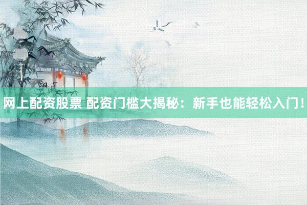 网上配资股票 配资门槛大揭秘：新手也能轻松入门！
